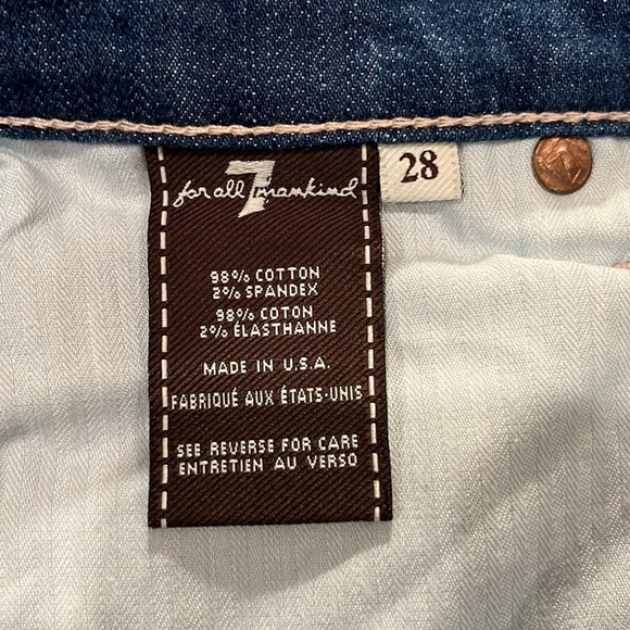 7 For All Mankind Cuffed Mid Rise Shorts Size 28 - Picture 9 of 16